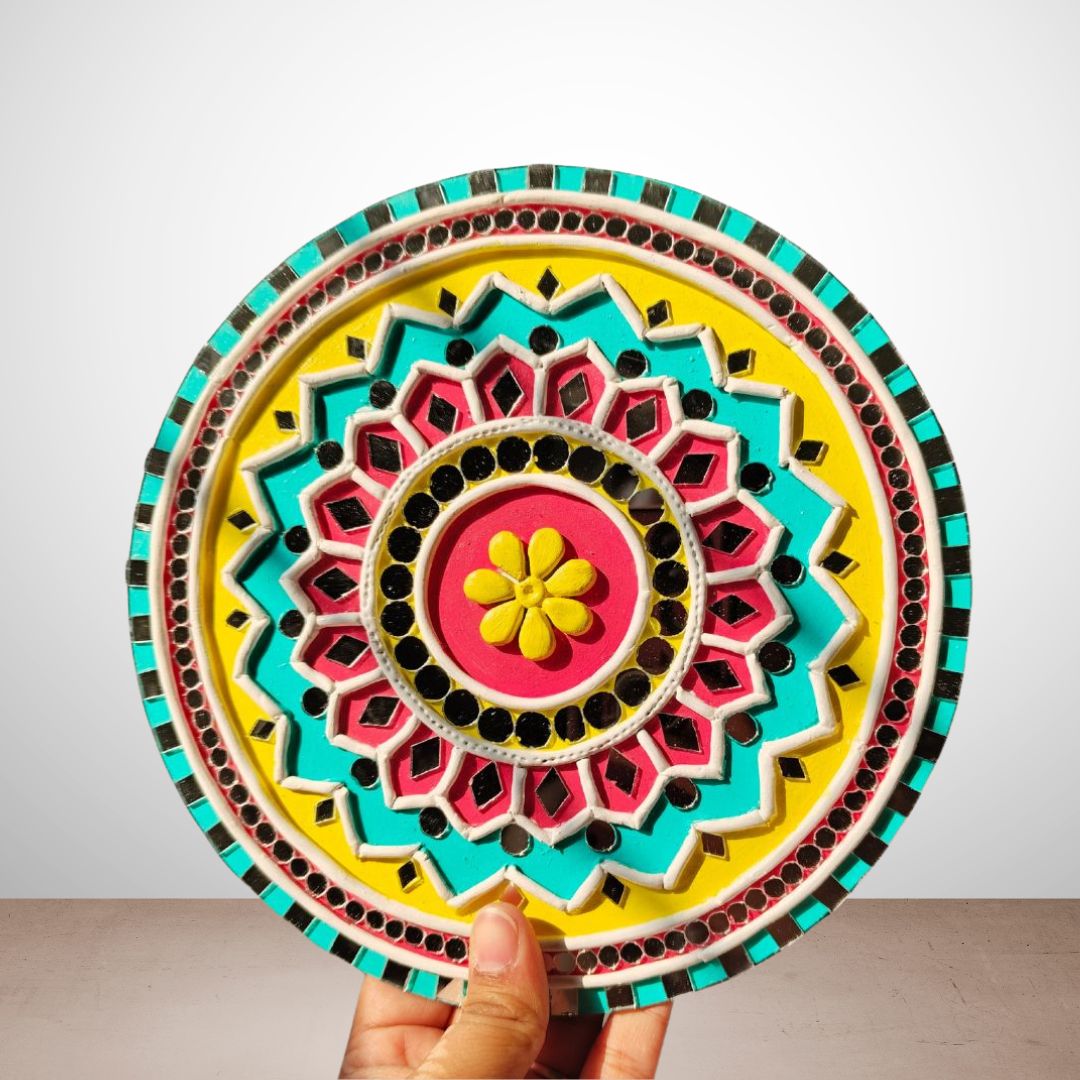 Vibrant Mandala Art Plate
