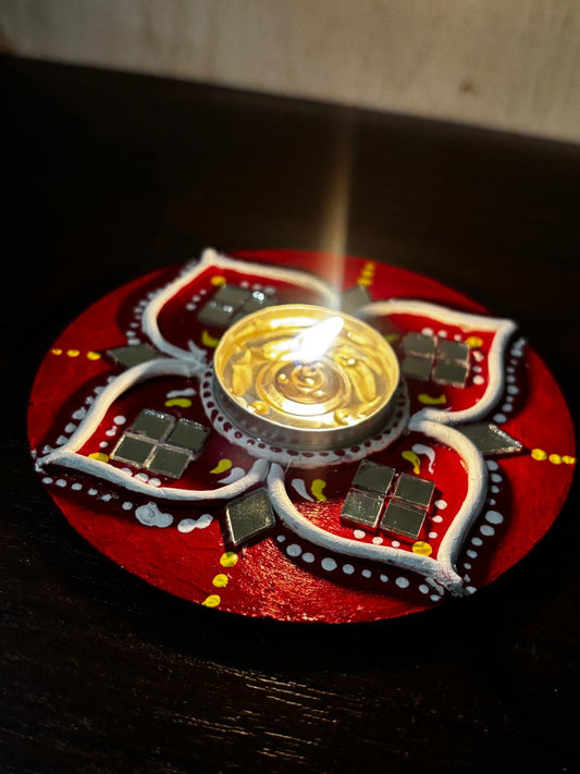 Handcrafted Lippan Art Tealight Holder Set (Set of 2)