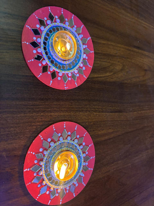 Handcrafted candle holder with candle