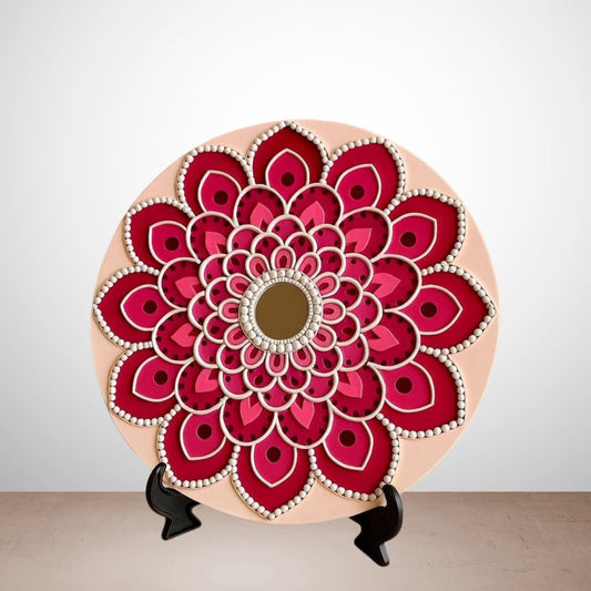 Pink Floral Lippan Art piece