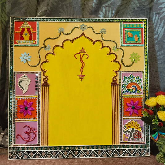 Handmade Wedding Wall Hanging – Traditional Hath Thapa MDF Art Panel