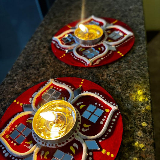 Handcrafted Lippan Art Tealight Holder Set (Set of 2)